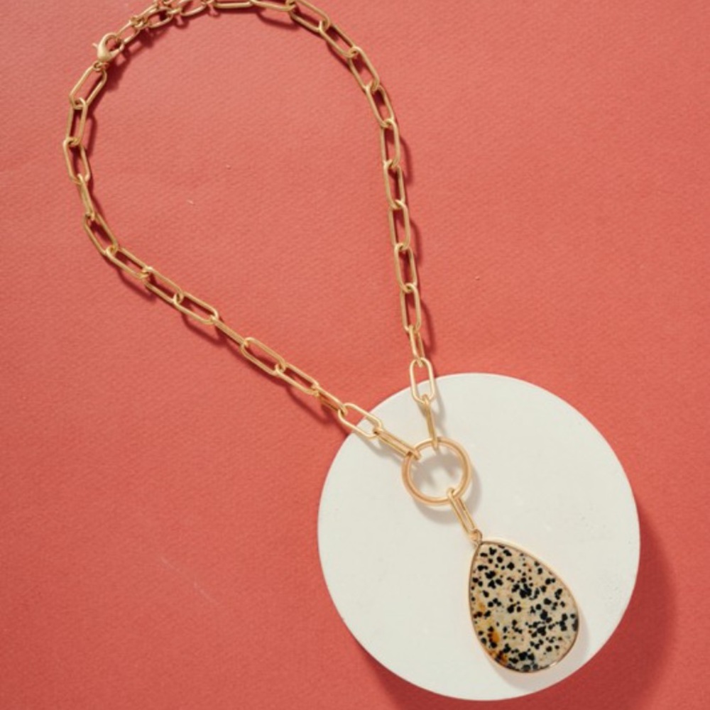 💧Chunky metal chain teardrop necklace 💧